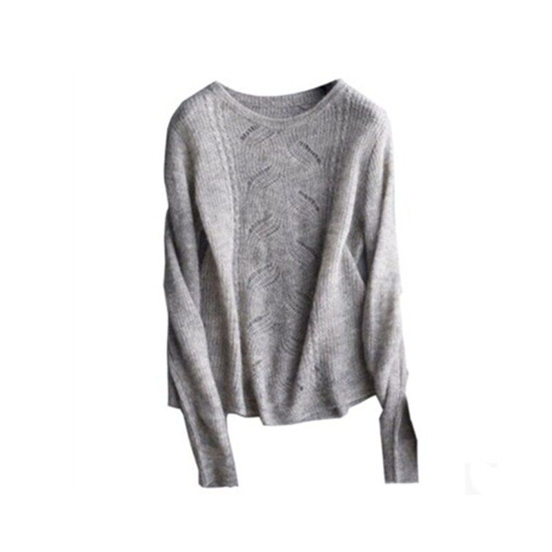 镂空破洞马海毛针织衫糖果色海马毛毛衣女士短款微透韩版宽松薄款