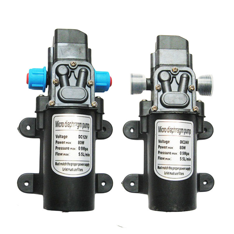 微型直流隔膜泵家用12V80W自吸增压电泵车载24V洗车高压智能水泵