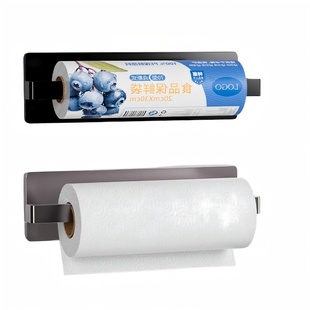 厨房纸巾架壁挂式冰箱磁吸卷纸厨纸侧面置物挂架免打孔保鲜膜收纳