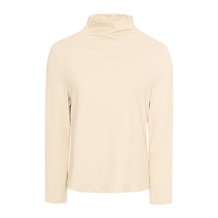 JESSIE25年秋季新款气质温婉半高领T恤打底衫女柔软内搭修身显瘦