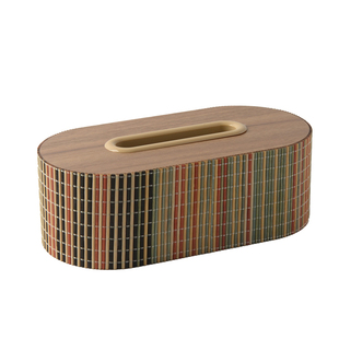 oakliving 高级轻奢实木竹条纸巾盒客厅家用抽纸盒餐巾纸收纳盒