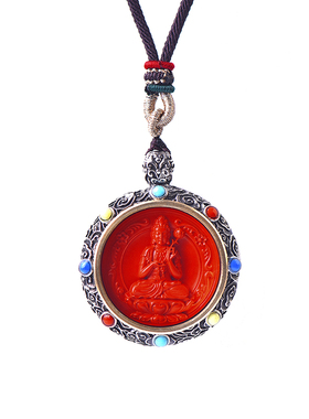 朱砂本命佛吊坠保真红朱砂礼物