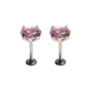 超闪粉钻钛合金耳钉医学穿刺内螺旋平底耳骨钉防致敏鼻钉唇钉