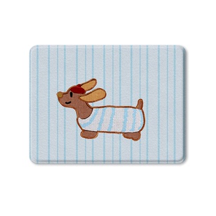 V-SION条纹狗狗硬质鼠标垫小号便携办公笔记本电脑垫女鼠标桌垫