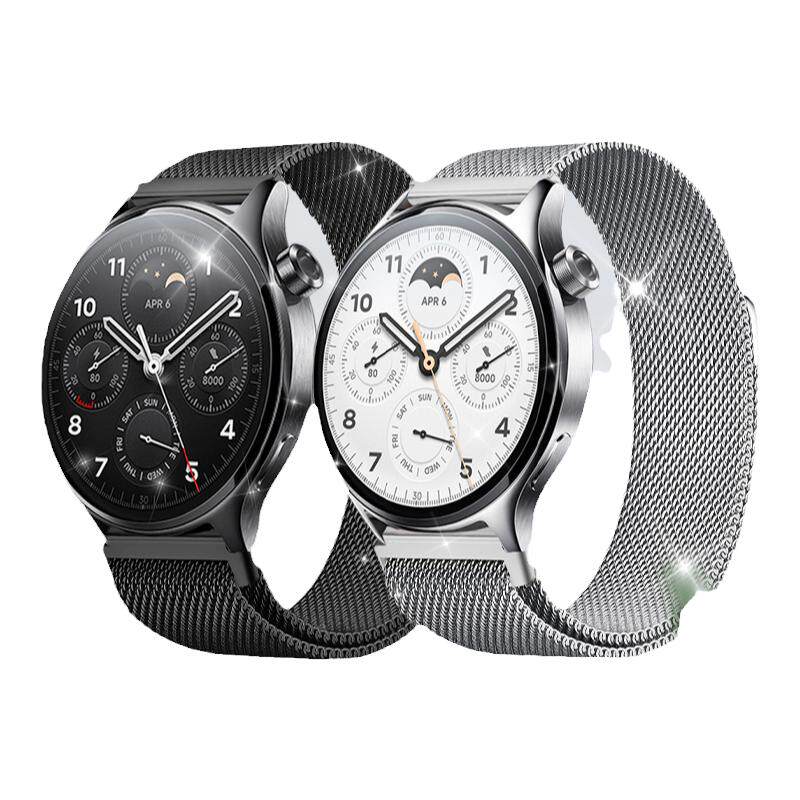 适用小米watchs4米兰磁吸手表带sport4代腕表s3运动S2智能s1pro华米Amazfit GTR4男女式专用可替换金属腕带