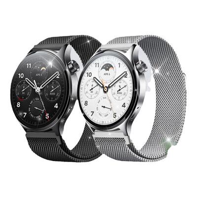 适用小米watchs4米兰磁吸手表带sport4代腕表s3运动S2智能s1pro华米Amazfit GTR4男女式专用可替换金属腕带