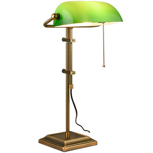 创意美式复古老上海台灯书桌银行绿罩民国风阅读书房调节升降台灯