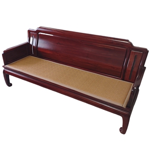 加厚凉席实木沙发垫防滑夏季冰丝复古藤高弹海绵长椅四季通用凉垫