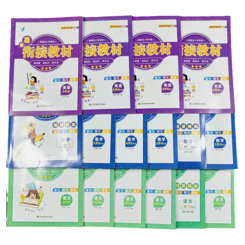 新概念小学暑假衔接教材一1二2三3四4五5六升初年级语文数学英语复习预习训练习题例题总复习讲解做题方法技巧解析同步训练测试题