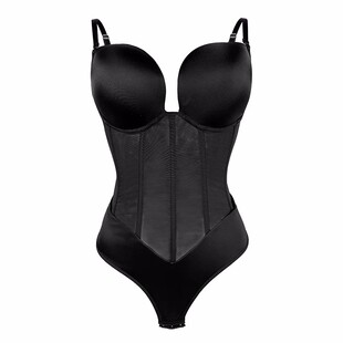 连体塑身衣钢骨收腹束腰紧身美体内衣聚拢性感网纱礼服内搭束身衣