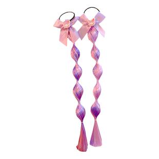 儿童甜酷泡泡辫子发圈女童卡通库洛米可爱假发辫子高马尾发绳头饰