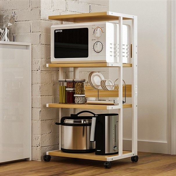 厨房架子微波炉置物架移动落地收纳架多层万能厨房用品放锅储物架