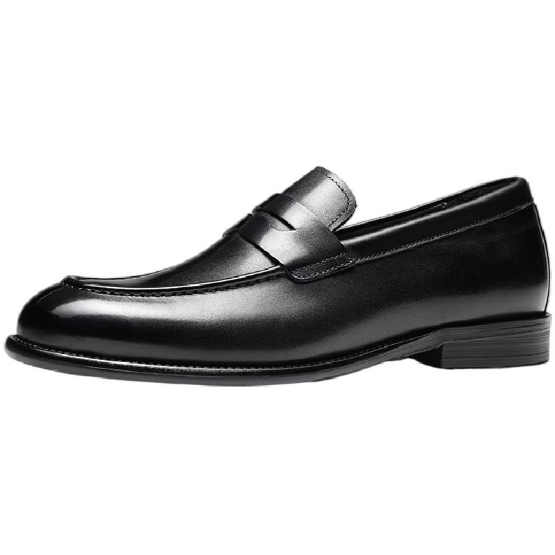 皮鞋男英伦真皮时尚乐福鞋潮流男士商务一脚蹬男鞋懒人套脚休闲鞋