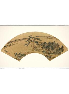 新款文徽明山水图国画新