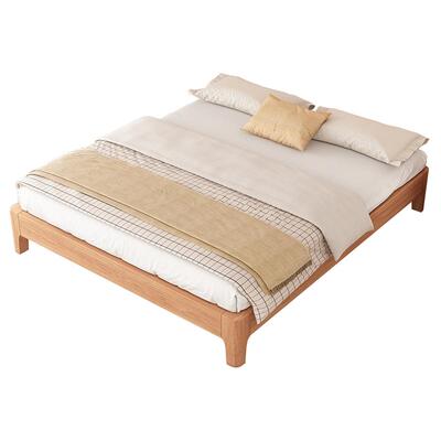 胡桃木无床头实木床榻榻米床架