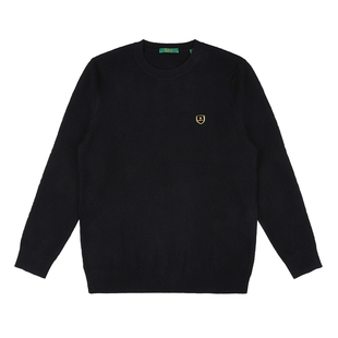 雷迪波尔男装针织毛衣2024秋冬新款圆领休闲纯色套头羊毛打底衫男