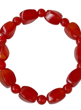 圣诞礼物红玛瑙手链甜美时尚