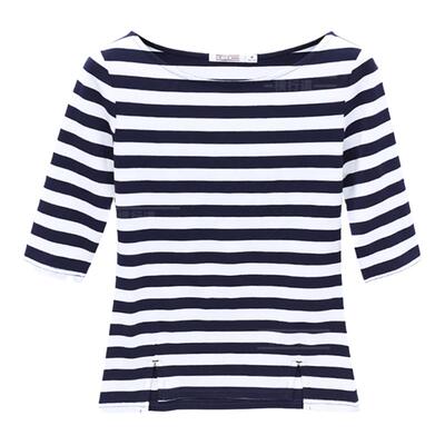 七分袖减龄漂亮小衫中袖上衣女夏