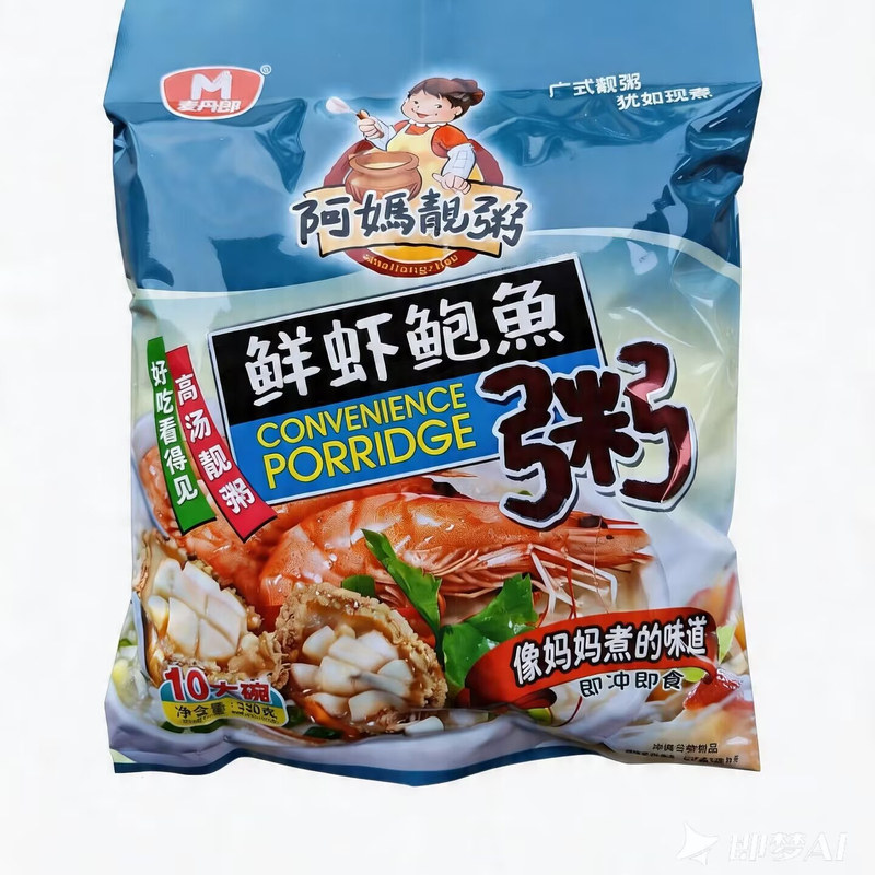 鲜虾鲍鱼夜宵方便营养代餐速食粥