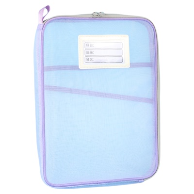 透明文件袋网纱L型大容量拉链式