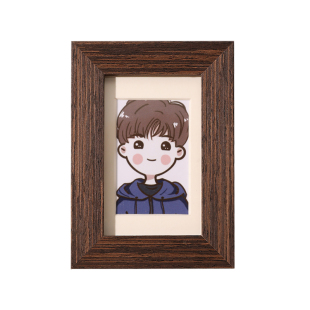 实木相框摆台迷你4寸相册定制3小拍立得放100元人民币毛爷爷百元