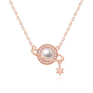 SIMPLEJOYS土星珍珠星球s925纯银项链女送礼女友生日圣诞礼物