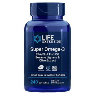 保税 小胶囊易吞服鱼油Omage-3 240粒EPA/DHA美国Life Extension
