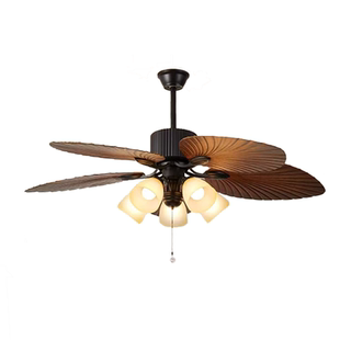 餐厅风扇灯法式中古风吊扇灯美式复古南洋风卧室灯客厅静音电扇灯