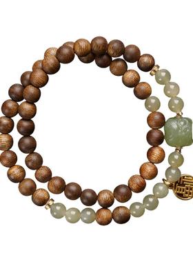 合慕海南沉香招财貔貅手串