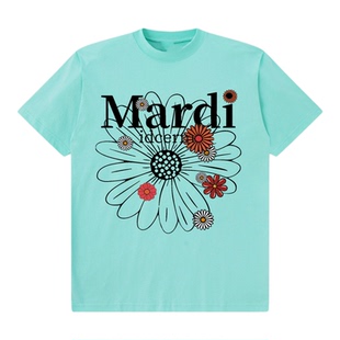 idcerem Mardi小雏菊短袖粉色菊花t恤女夏季韩系休闲纯棉宽松上衣