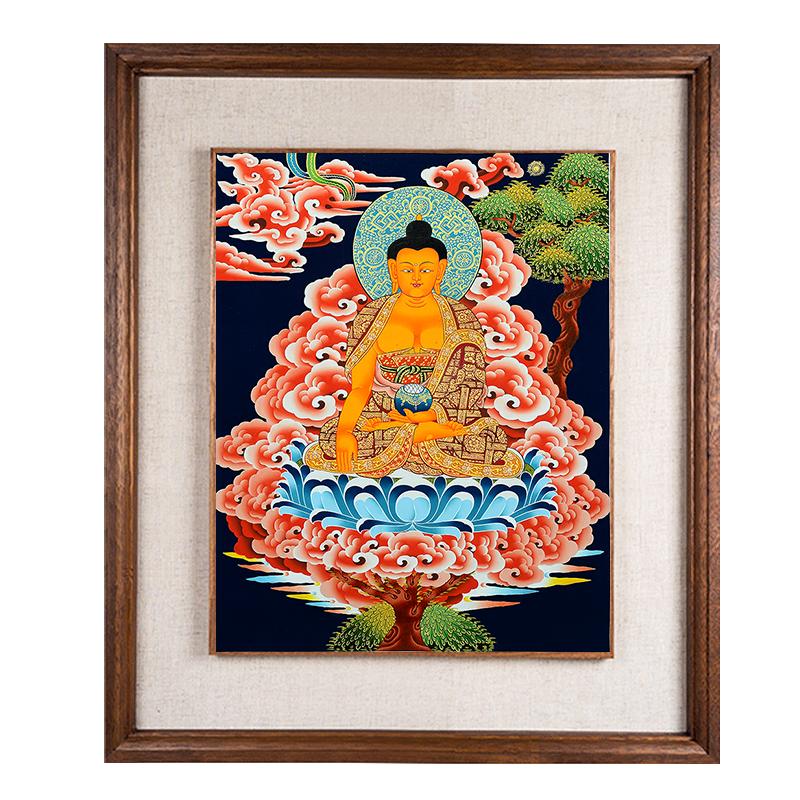 尼泊尔装饰画墙壁客厅挂画实木画