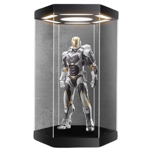 有货 亚克力六角转盘展示盒 钢铁侠 漫威DC 兵人 潮玩  手办模玩