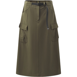 CAT卡特25秋冬女士工装高腰A字版可拆卸肩带连衣裙速干裙