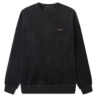 【加绒】卡宾保暖圆领长袖卫衣男装春季金线刺绣肌理暗纹毛衣