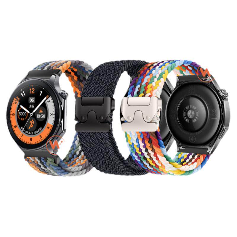 适用OPPO Watch X3/X2手表带watchS降落伞扣编织腕表带watch4pro运动3pro智能watch2男春夏高级女生表链腕带