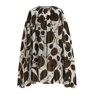 【匠艺面料】ZHUCHONGYUN2026夏新款斗篷式A字版型圆领上衣