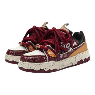 汤姆猫鞋子男鞋板鞋男女同款2025新款百搭厚底休闲鞋运动面包潮鞋