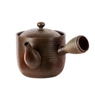 围炉煮茶家用煮茶烧水纯手拉老岩泥侧把大容量柴烧陶壶容天泡茶壶