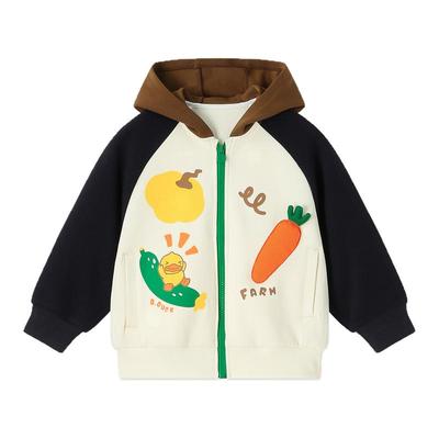 bduck小黄鸭童装男童外套连帽春秋宝宝开衫上衣2025新款儿童衣服