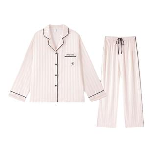 BE冰丝绸睡衣女款秋春女士长袖长裤情侣夏季家居服套装男2026新款