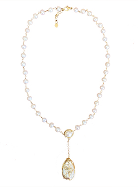 淡水珍珠14注金手工链巴洛克