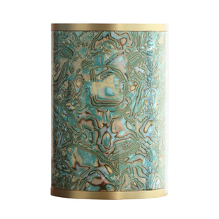 问心堂非遗螺钿黄铜笔筒大容量毛笔收纳文房雅器创意轻奢高级感桌面摆件收纳笔盒高档文房四宝笔帘笔筒