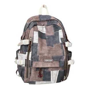 小众设计感牛仔双肩包女高中学生初中女生休闲百搭书包男潮牌背包