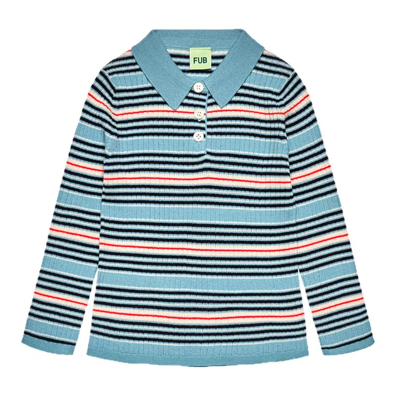 Little现货 丹麦FUB FW26秋冬儿童中性翻领针织上衣polo衫