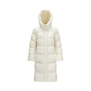 轻松|森马羽绒服女冬长款90绒子三防抗静电2025新款黑色连帽外套