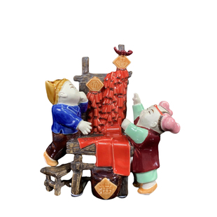 迎春接福陶瓷摆件客厅玄关电视柜春节喜庆装饰品新居开业乔迁送礼