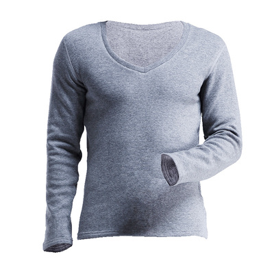 男士v领加厚青年修身纯色秋衣