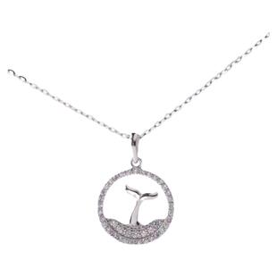 925纯银项链女锁骨链吊坠鱼尾巴女韩气质百搭海豚尾项链女轻奢