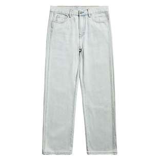 Remedy秋季新款国潮宽松直筒休闲长裤美式潮牌条纹水洗牛仔裤男