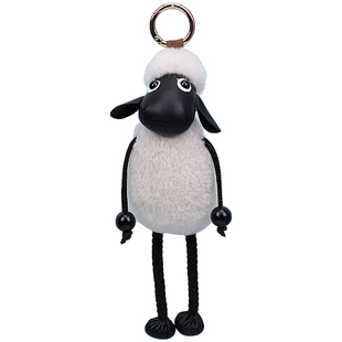 【小羊肖恩】真羊毛皮毛一体包挂件可爱钥匙扣节日礼物车挂饰带子